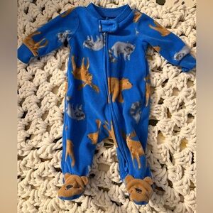 Carter's Fleece Print Footed One-Piece